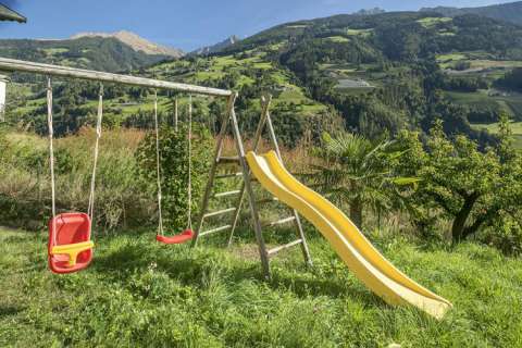 Playground with swing and slide